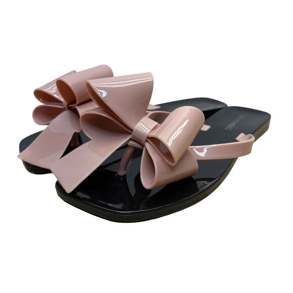 Jeffrey Campbell Women’s Pink & Black Bow Detail Thong Sandals Size 9 - Picture 3 of 8